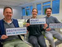 Sven Samplatzki (TZEW), Jennifer Coordes (WLH) und Dr. Timo Maurer (WLH) stellen gemeinsam die Kooperationsveranstaltung vor.