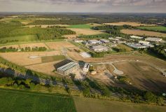 Blick auf das Wirtschaftsgebiet TIP Innovationspark Nordheide aus der Vogelperspektive. Foto: Markus Höfemann / (c) WLH Wirtschaftsförderung im Landkreis Harburg GmbH